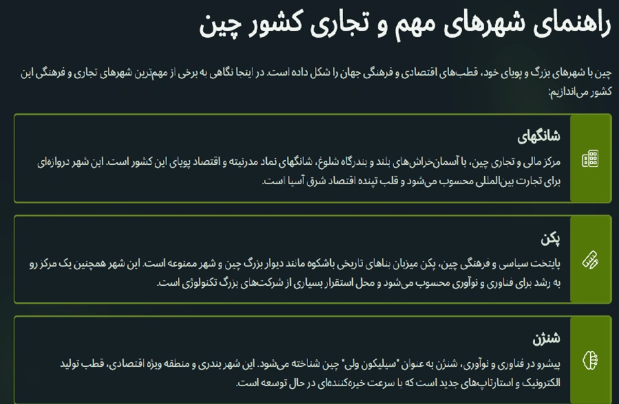 راهنمای کامل شهرهای مهم و تجاری کشور چین 1 شهرهای مهم و تجاری کشور چین