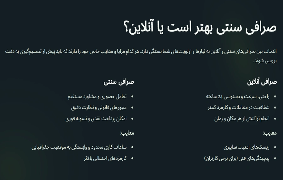 صرافی‌های آنلاین بهتر هستند یا صرافی‌های سنتی؟