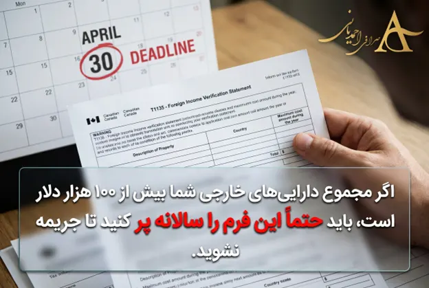 تفاوت فرم T1135 و گزارش بانکی