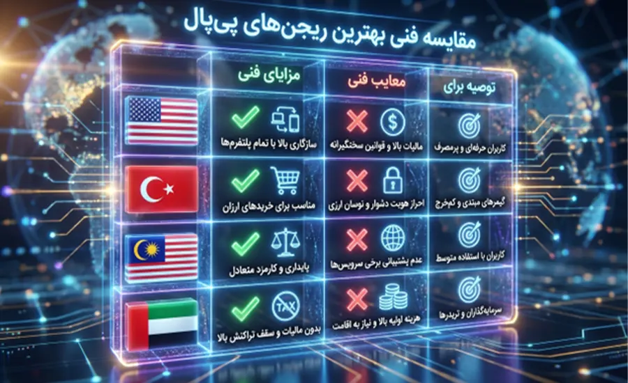 حساب پی پال برای بازی؛ راهنمای خرید امن و نقد درآمد گیمرها در ایران 3 بهترین ریجن پی پال برای گیمرها کدام است؟