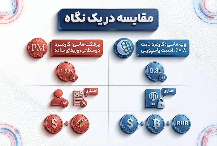 مقایسه سریع پرفکت مانی و وب مانی